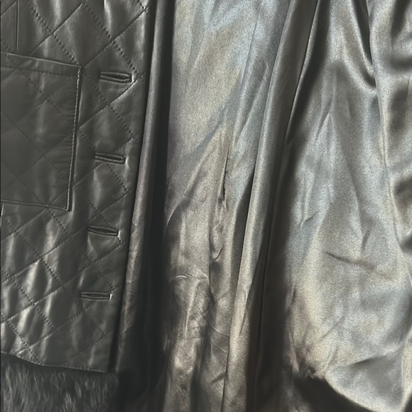 Bebe Black leather Quilted Coat - Picture 9 of 15